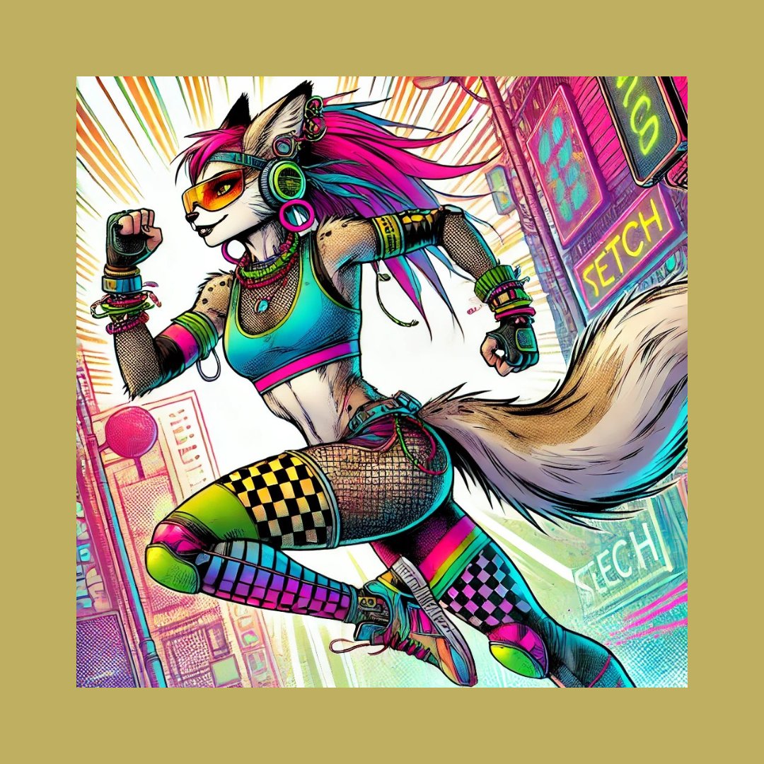 BOTBRunning's tweet image. Dash - The Raccoon Racer joins Beasts club. Style: Urban streetwear, cargo pockets, visor, lots of tech accessories. Vibe: Clever, gritty, fast. Setting: Back-alley night sprint through neon-lit trash zones. Animal Themed NFTs promoting running and fitness.