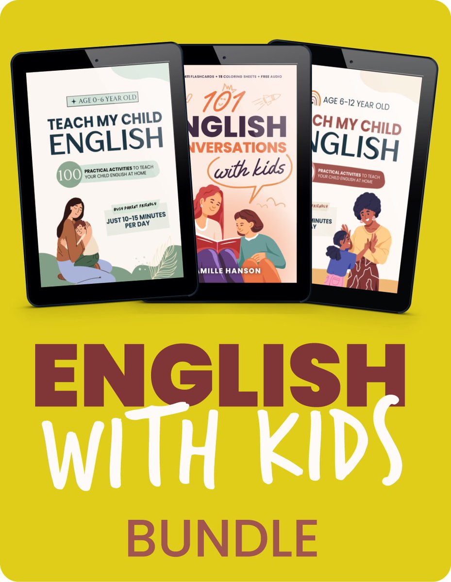 👀ATTENTION MOMS, DADS, CAREGIVERS, AND TEACHERS! ⬆️  I just launched a new bundle to help you save money when teaching your KIDS English 👀  Price individually: $44.82 🎇 NOW $34.99!

learnenglishwithcamille.com/product/englis…

#ESL #LearnEnglish #aprenderingles #englishwithkids #ESLkids