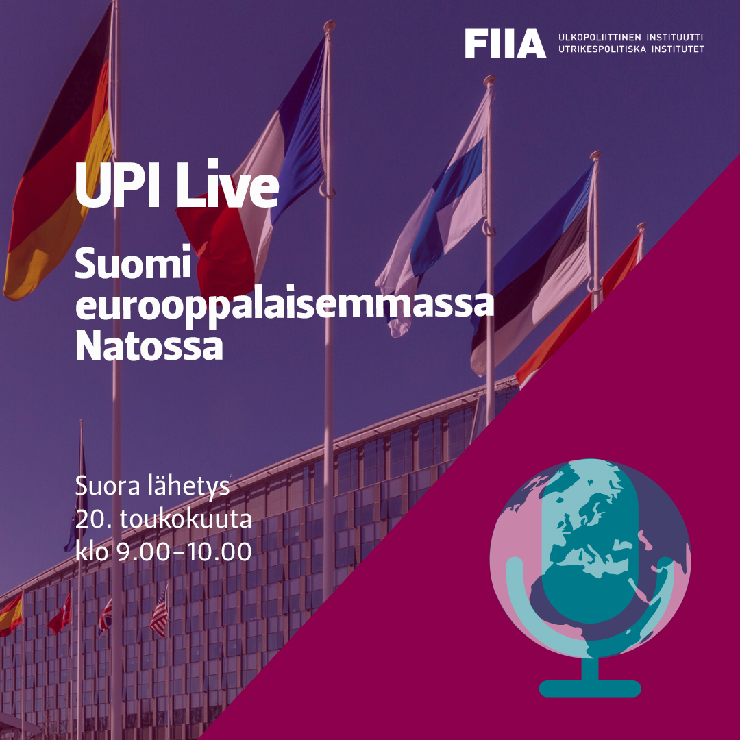 FIIA (@fiia_fi) on Twitter photo Seuraavassa #UPILive'ssä keskustellaan Suomen roolista aiempaa eurooppalaisemmassa Natossa.
🎙️ Tiistaina 20. toukokuuta klo 9.00 studiossa aihetta ruotivat UPIn <a href="/Linnainmaki/">Joel Linnainmäki</a>, <a href="/IroSarkka/">Iro Särkkä</a> ja <a href="/annilindgren/">Anni Lindgren</a>.
Lue lisää ➡️ fiia.fi/tapahtumat/upi… Seuraavassa #UPILive'ssä keskustellaan Suomen roolista aiempaa eurooppalaisemmassa Natossa.
🎙️ Tiistaina 20. toukokuuta klo 9.00 studiossa aihetta ruotivat UPIn <a href="/Linnainmaki/">Joel Linnainmäki</a>, <a href="/IroSarkka/">Iro Särkkä</a> ja <a href="/annilindgren/">Anni Lindgren</a>.
Lue lisää ➡️ fiia.fi/tapahtumat/upi…