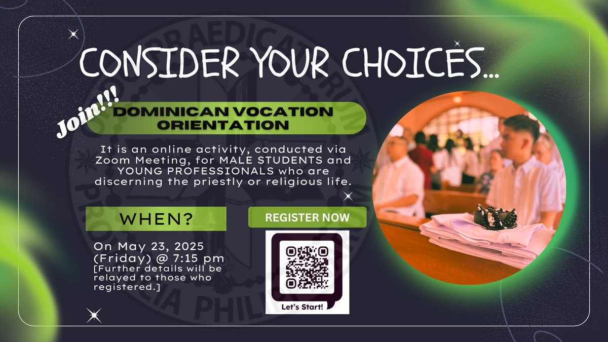 DominicansPHVoc's tweet photo. The Dominican Vocation Orientation or DVO is an online activity for young men (15-38 y/o) who are discerning priestly or religious life. Click the link to register: https://t.co/tdosvkRrOn https://t.co/34ubCYcdZ2