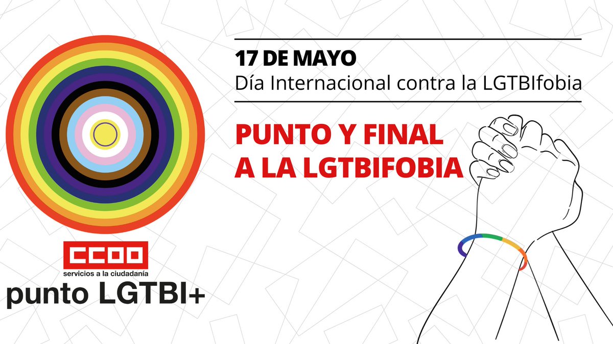CCOOExtelMLG's tweet photo. 🏳️‍🌈 Este sábado, 17 de mayo, celebramos el Día Internacional contra la Homofobia, la Transfobia y la Bifobia.

🤝 Queremos que nuestras sedes sean espacios de igualdad, justicia y respeto al colectivo LGTBI+ para poner punto final a la LGTBIfobia.

https://t.co/dwObWQDtMa https://t.co/5uUDnboEOw