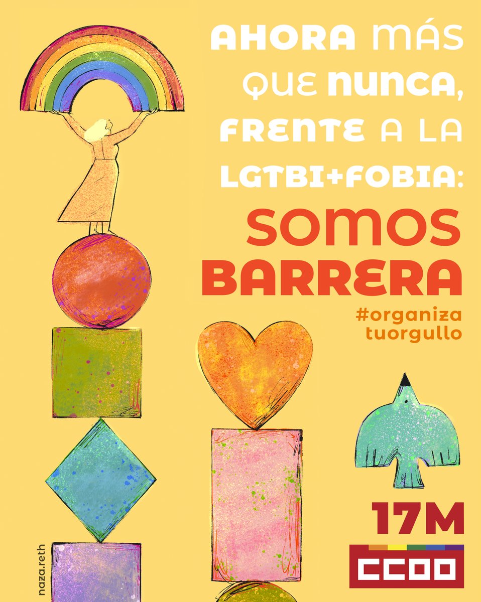 CCOOExtelMLG's tweet photo. 🏳️‍🌈 Este sábado, 17 de mayo, celebramos el Día Internacional contra la Homofobia, la Bifobia y la Transfobia.

✊ Nos comprometemos contra todas las expresiones de LGTBIfobia y reclamamos un pacto estatal contra los discursos de odio.

 #OrganizaTuOrgullo https://t.co/e3icgelaC5