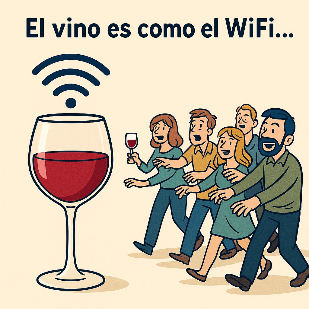 mimundodelvino's tweet photo. El vino es como el WiFi…
Si es bueno, conecta a todo el mundo🍷📶😂
#humorvinicola #MMDV #vinovianos https://t.co/UsEVw3xuxb
