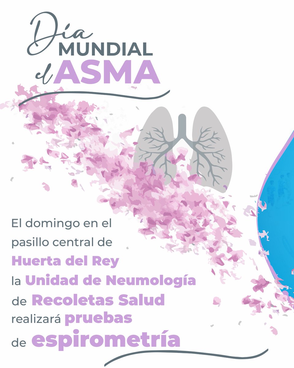 Recoletas Atlético Valladolid (@atlvalladolid) on Twitter photo 💜Este domingo vivimos mucho más que balonmano
Con motivo del Día Mundial del Asma, <a href="/RecoletasSalud/">Recoletas Salud</a> realizará pruebas de espirometría en el pasillo central de Huerta del Rey
💨Respirar bien es vivir mejor!
Ven al partido, apoya al equipo y cuida tu salud.
MÁS SALUD. MÁS DEPORTE 💜Este domingo vivimos mucho más que balonmano
Con motivo del Día Mundial del Asma, <a href="/RecoletasSalud/">Recoletas Salud</a> realizará pruebas de espirometría en el pasillo central de Huerta del Rey
💨Respirar bien es vivir mejor!
Ven al partido, apoya al equipo y cuida tu salud.
MÁS SALUD. MÁS DEPORTE