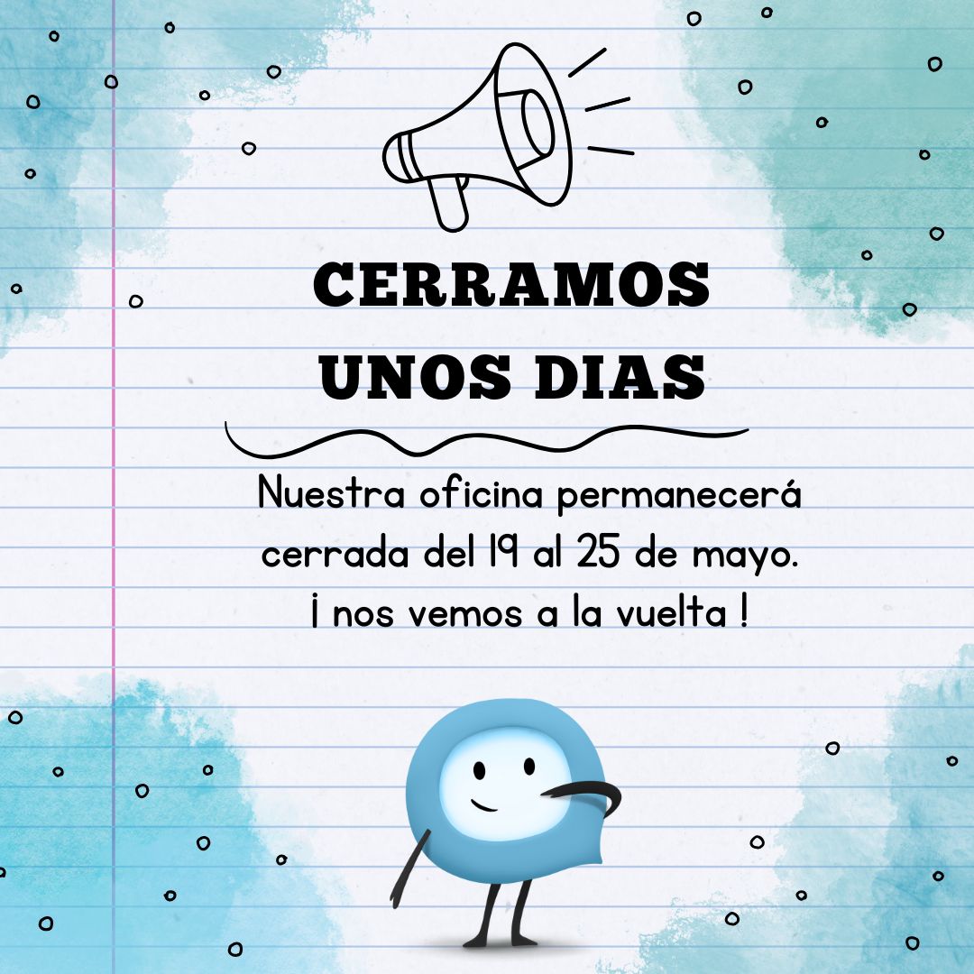 ℹ️ OFICINA CERRADA ⚠️
La próxima semana, del 19 al 25 de mayo, la oficina de COPESCAN permanecerá cerrada. 
Disculpad las molestias.
Nos vemos a la vuelta, el lunes 26 de mayo.
 #NOVEDADES #COPESCAN #OFICINACERRADA #LaEducaciónSocialEsNecesaria