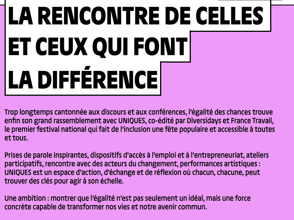 ninelle_pascy's tweet photo. 👇J’y serai parce que je suis alignée à l’objectif affiché :

 « Ensemble, transformons l’ #égalité des chances en opportunités réelles. »  @diversidays , @UNESCO , @UNESCO_fr @FranceTravail #Inclusion #Diversité https://t.co/IXy7sH4AHM