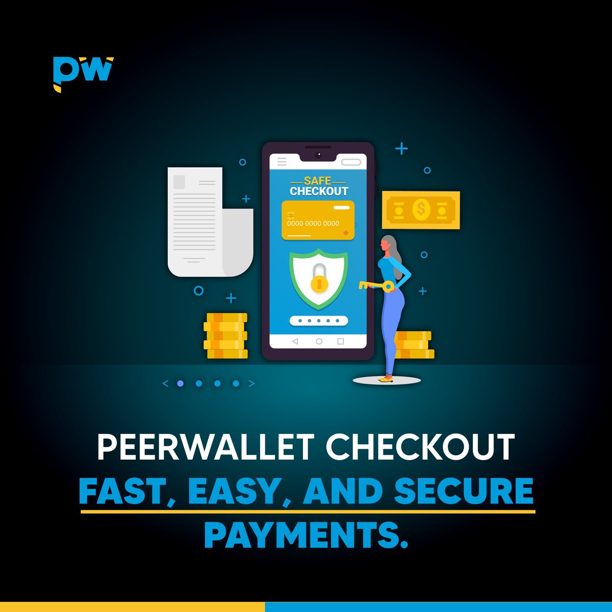 Peerwallet Checkout — Fast, Easy, and Secure Payments.

Learn more at peerwallet.com/doc/read?t=und…
