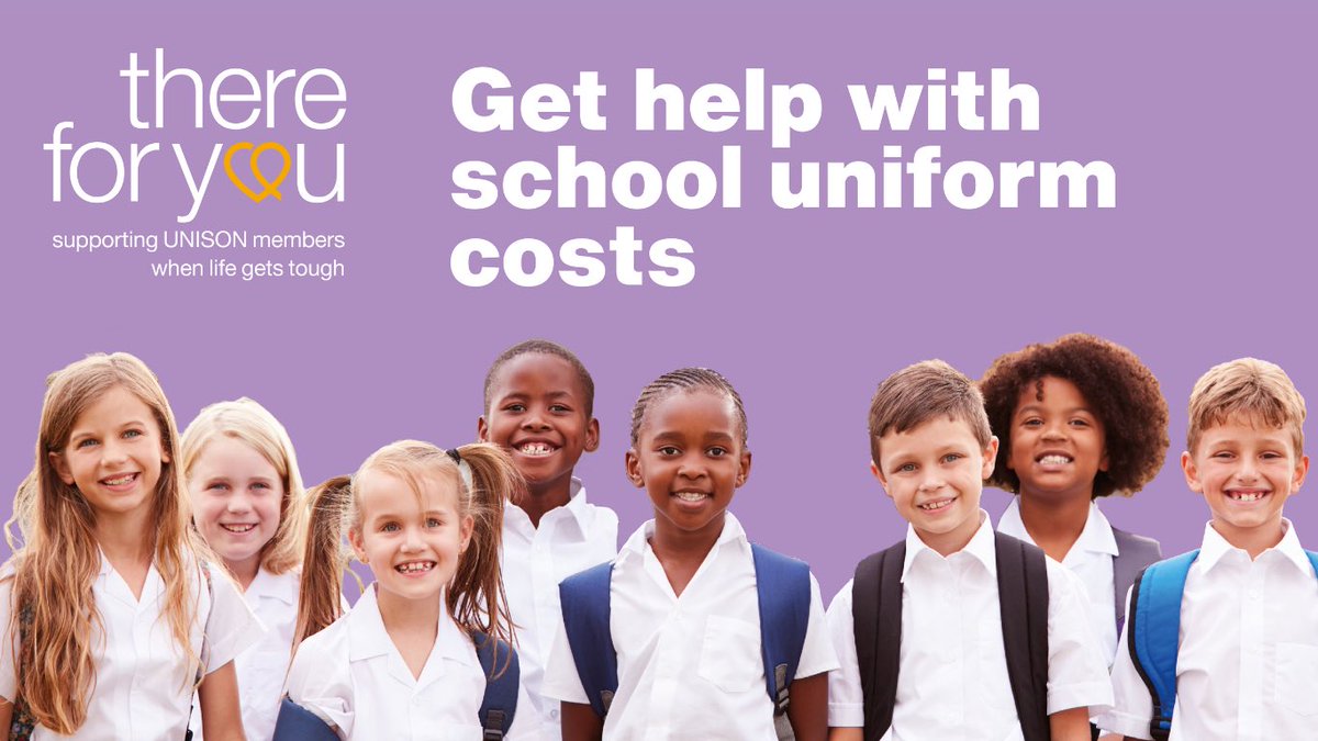 School Uniform Grant 2025 – One-Off Help for UNISON Members

UNISON’s charity, There for You, is offering a one-off £75 School Uniform Grant per eligible school-aged child to support members on low incomes. This non-repayable grant will be provided in the form of a shopping