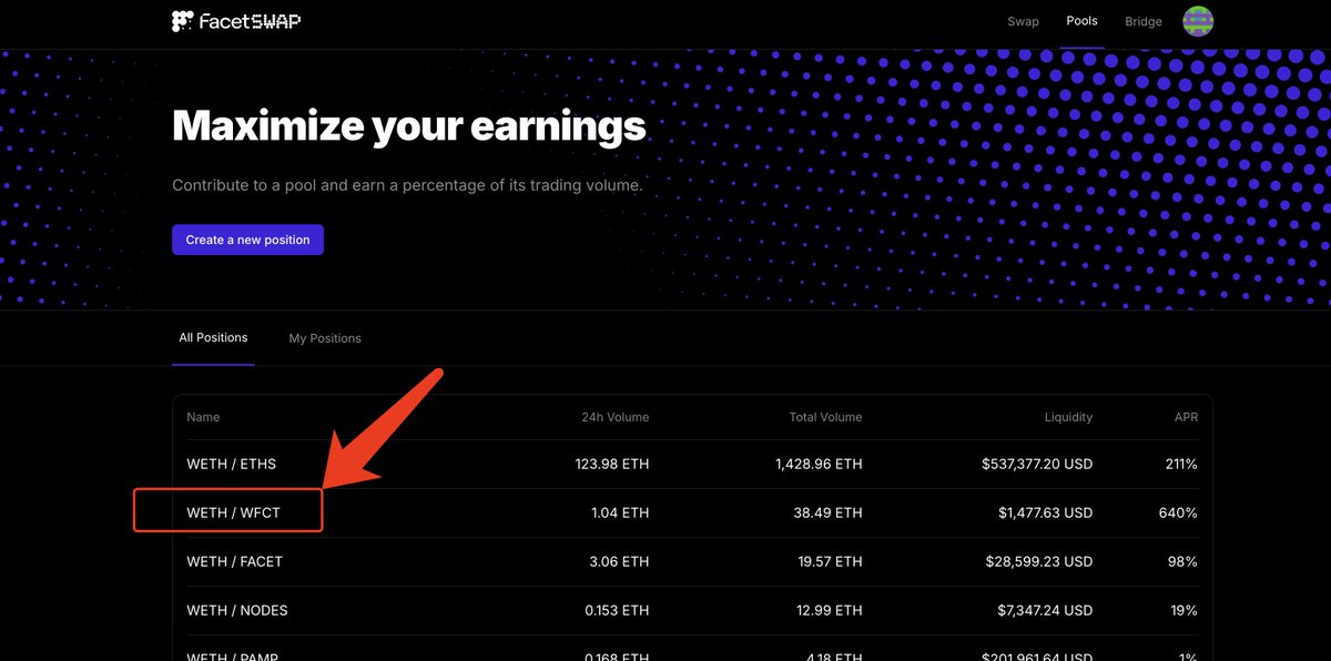 FCT获取途径：
挖矿：facettools.cc/mining
dex（选择LP第二个）：facetswap.com/pools