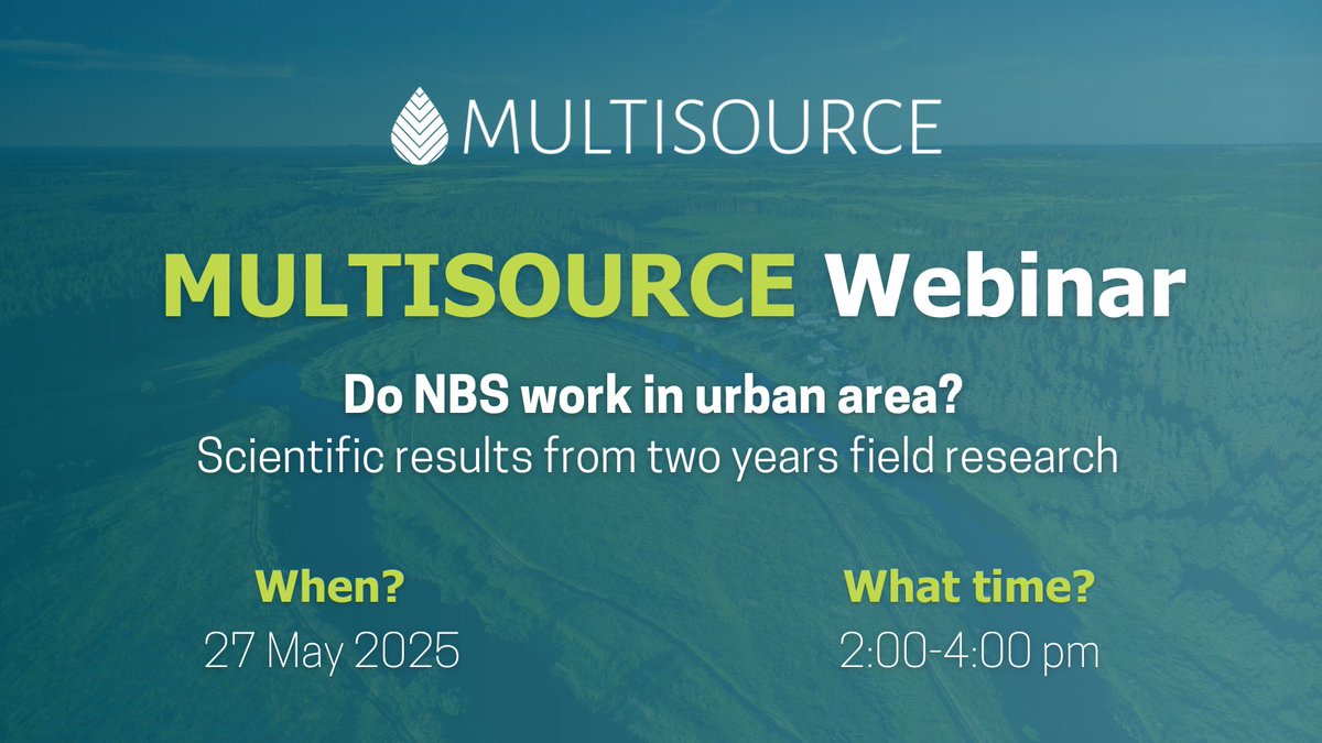 MULTISOURCE 🇪🇺 (@multisourceeu) on Twitter photo 💧Do Blue-Green Solutions REALLY work in cities?
Uncover 2 yrs of scientific proof from 3 #NbS pilots in our <a href="/MultisourceEu/">MULTISOURCE 🇪🇺</a> webinar! Focus on pathogen & pharma removal.
🗓️May 27, 14-16 CEST.
Perfect for urban planners & enviro pros!
➡️Read more & register: 💧Do Blue-Green Solutions REALLY work in cities?
Uncover 2 yrs of scientific proof from 3 #NbS pilots in our <a href="/MultisourceEu/">MULTISOURCE 🇪🇺</a> webinar! Focus on pathogen & pharma removal.
🗓️May 27, 14-16 CEST.
Perfect for urban planners & enviro pros!
➡️Read more & register: