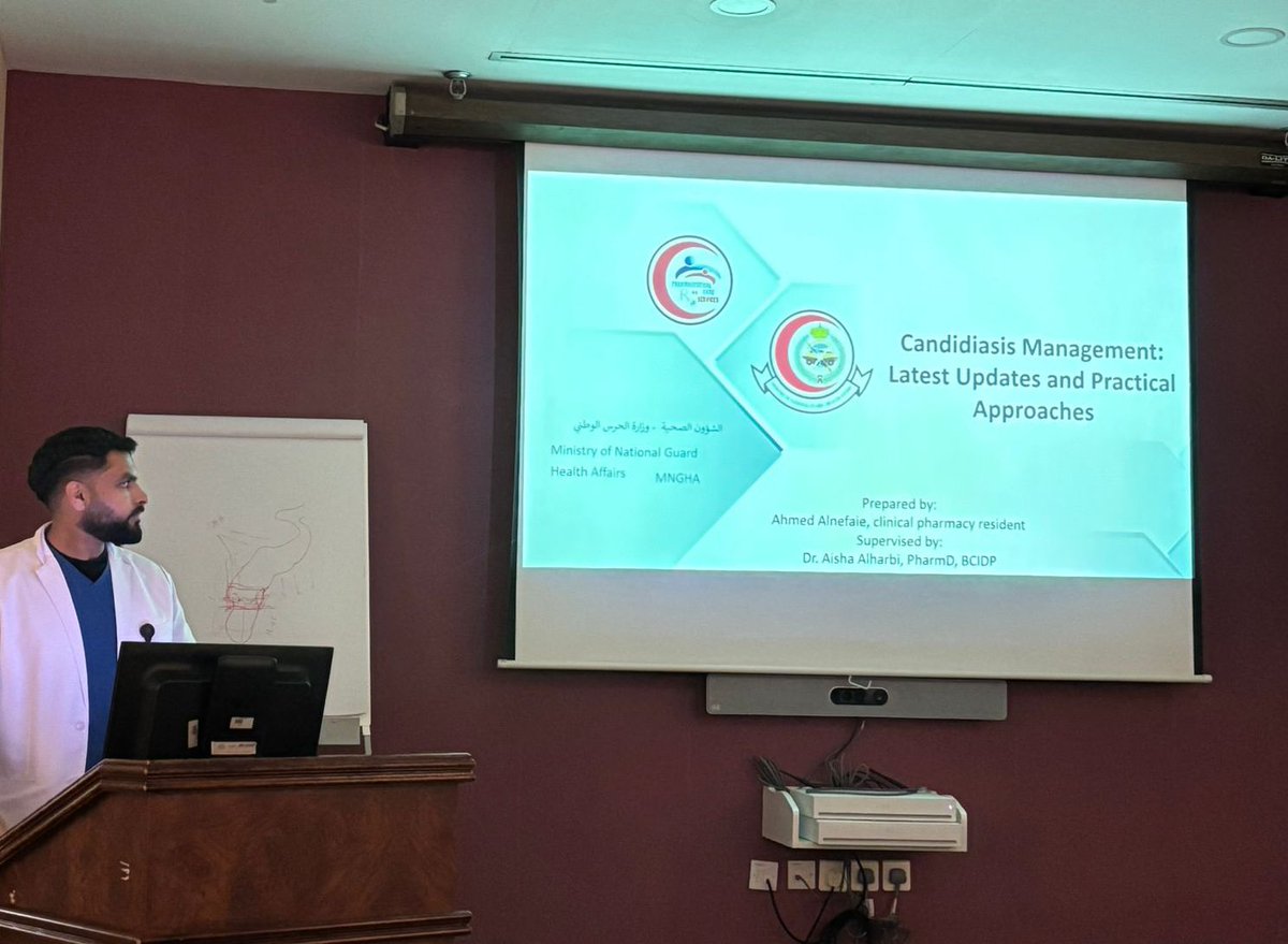 We enjoyed a presentation on “Candidiasis Management: Latest Updates and Practical Approaches” during our CE lecture day. Thank you to our R1 Clinical Pharmacy Resident Dr. Ahmed Alnefaie for an excellent presentation 👏🏻
