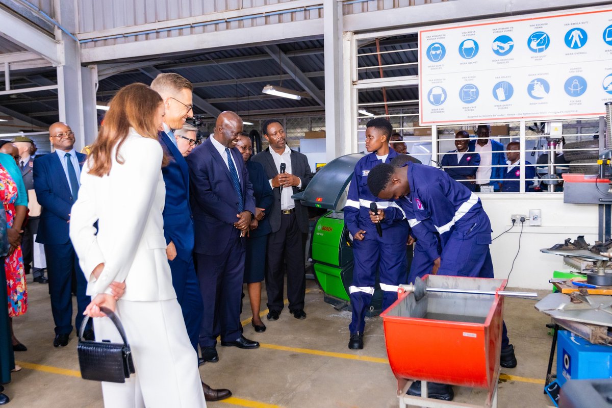 GermanyinKenya's tweet photo. Our TVET partnership in action! ๐ซ๐ฎ President @alexstubb's visit to Nairobi National Polytechnic highlighted how #DualTraining is empowering ๐ฐ๐ช youth with practical skills. Proud partners ๐ฉ๐ช and ๐ซ๐ฎ are boosting job-ready training. https://t.co/vVBiOcMdbF