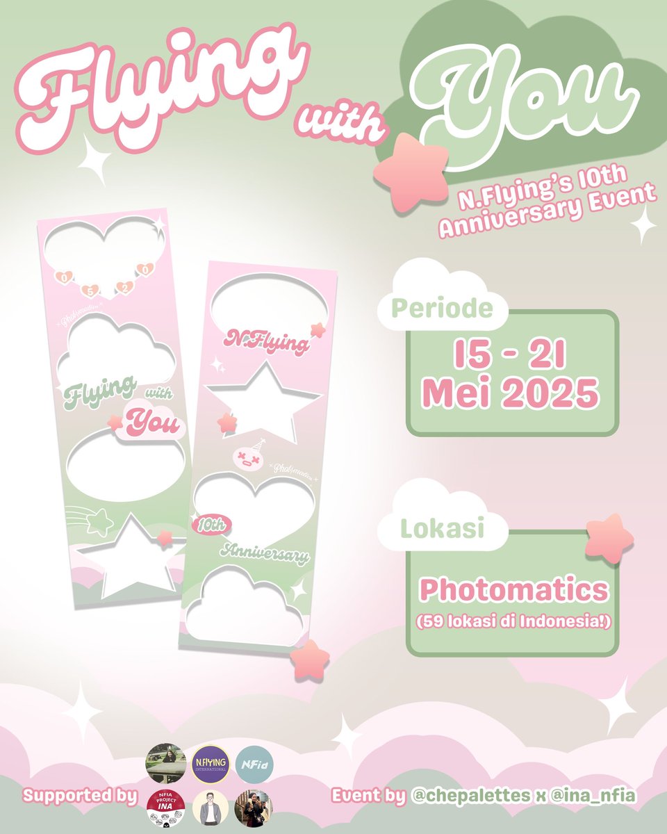 NFia (@nfiaofficial) on Twitter photo N.Flying 10th Anniversary
Photobooth Event
๐
๐ฅ๐ฒ๐ข๐ง๐ ๐ฐ๐ข๐ญ๐ก ๐๐จ๐ฎ โญ๏ธ
by <a href="/chepalettes/">Chedia | Everlasting๐ง</a> x <a href="/ina_nfia/">N.Fia Indonesia</a>
๐จ May 15 - 21
๐จ Photomatics (Location below)
Share your appreciation for them by kindly using #Flying_with_You ๐ค
#์ํ๋ผ์ #NFlying N.Flying 10th Anniversary
Photobooth Event
๐
๐ฅ๐ฒ๐ข๐ง๐ ๐ฐ๐ข๐ญ๐ก ๐๐จ๐ฎ โญ๏ธ
by <a href="/chepalettes/">Chedia | Everlasting๐ง</a> x <a href="/ina_nfia/">N.Fia Indonesia</a>
๐จ May 15 - 21
๐จ Photomatics (Location below)
Share your appreciation for them by kindly using #Flying_with_You ๐ค
#์ํ๋ผ์ #NFlying