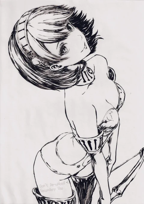恥じらうゆかりっち。筆ペン画と筆ペン画抜きver Shameful Yukari, Without or Only brushpen ver. 銀のテカテカめちゃ頑張った٩(๑˃̵ᴗ˂̵)و I worked hard on the shiny silver of High cut armor #Persona3Reload #ペルソナ3リロード #Persona3 #ペルソナ3 #YukariTakeba #brushpen #筆ペン画