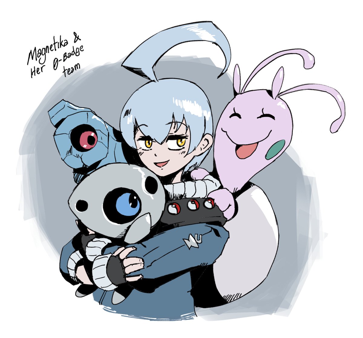 Another sketch of my pokemon OC, this time with her team for beginners!

#pokemon #ocart