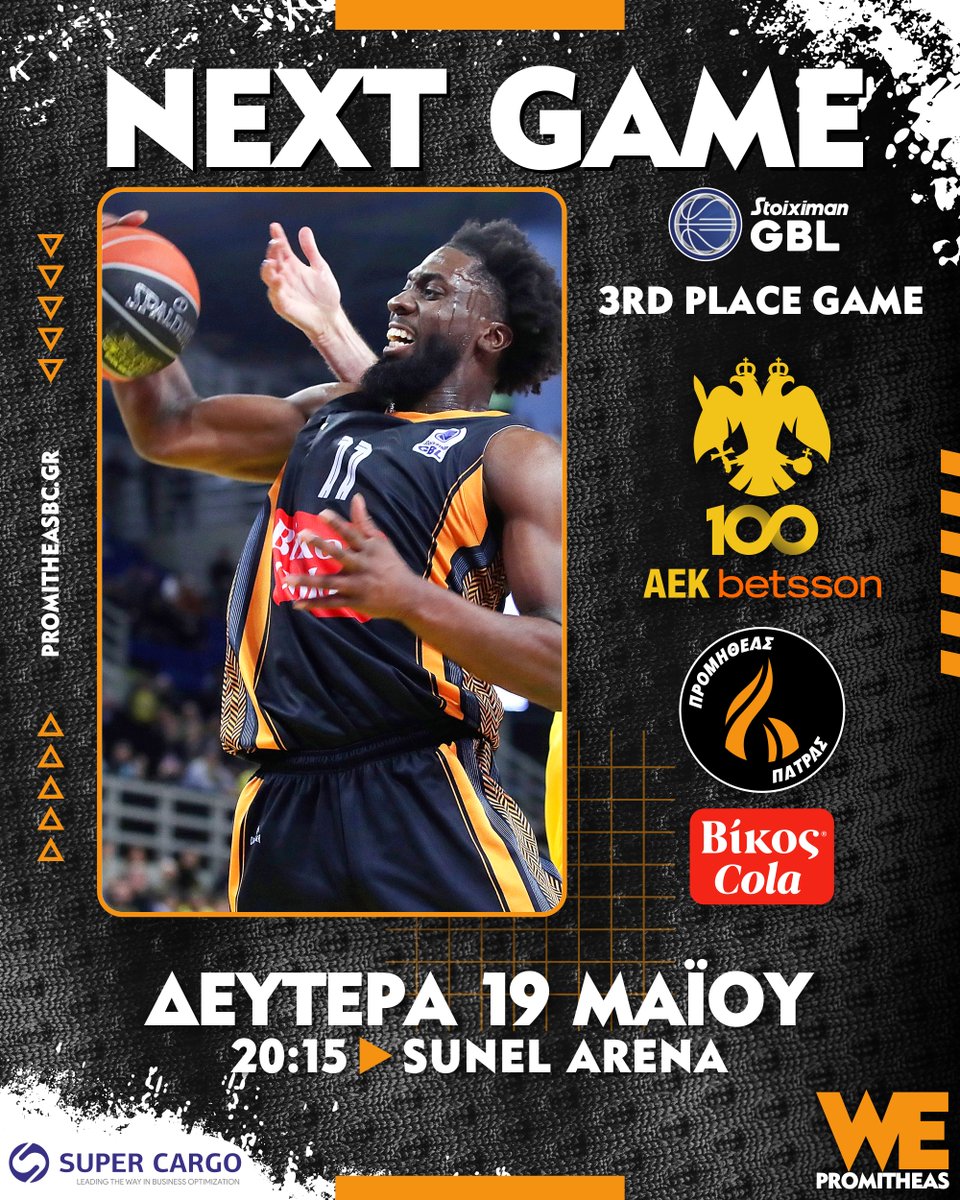 promitheasbc's tweet image. 🔥NEXT GAME🔥

Ο Προμηθέας Πάτρας Βίκος Cola δίνει τον τελευταίο αγώνα της σεζόν 2024-2025 για τη @StoiximanGBL  απέναντι στην ΑΕΚ Betsson BC, με φόντο την κατάκτηση της 3ης θέσης του πρωταθλήματος. 
#promitheaspatras #promitheasbc #wepromitheas
