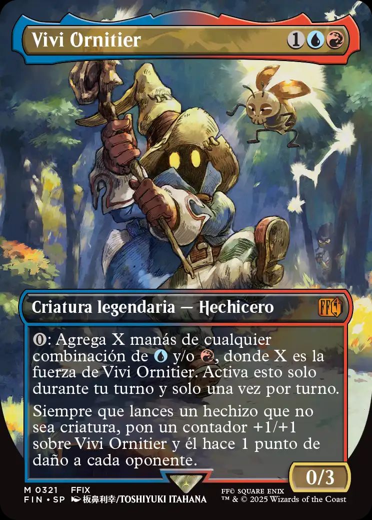 Itahana comentó en la presentación japonesa de #MTGxFinalFantasy que le costó idear el concepto de la carta de Vivi, ya que no es un personaje agresivo pero tenía que aparecer lanzando un hechizo.

Entonces se le ocurrió meter un bicho buri para que Vivi lo lanzase por sorpresa.