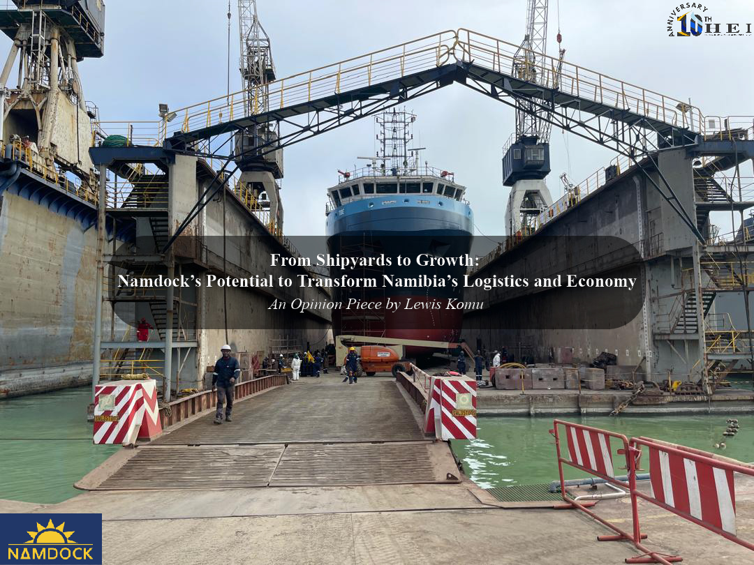 Namdock’s growth could be key to unlocking Namibia’s potential as a logistics hub through Maritime trade.
Explore the full opinion piece from one of our analysts: hei.com.na/from-shipyards…

A shortened article is also featured in <a href="/TheBriefLive/">The Brief</a> .