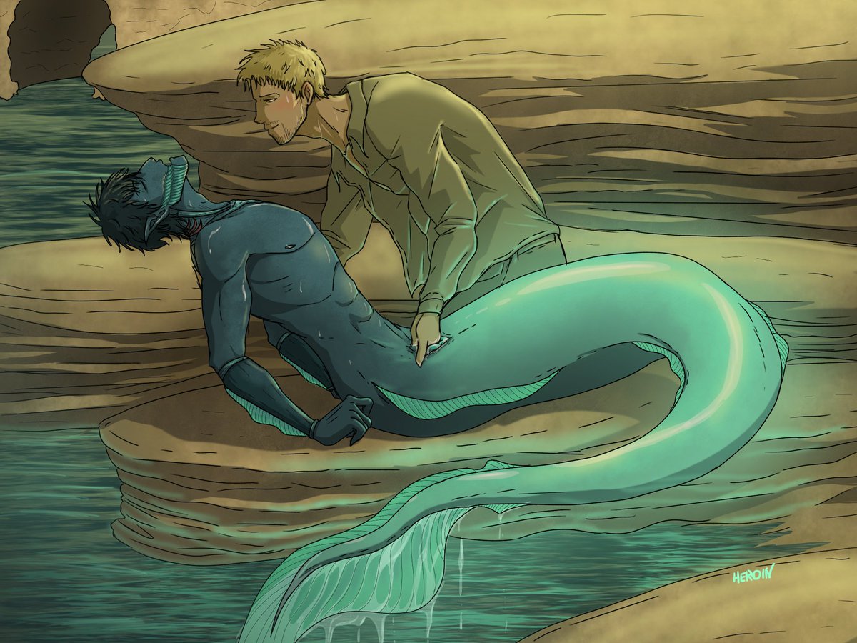Commission for <a href="/_danlion/">🌻 Dan, sweaty Bertholdt sniffer</a> from his Merman AU ✨ 
Reiner is really enjoying it... 

#reinerbraun #bertholdthoover #reibert #aot #attackontitan