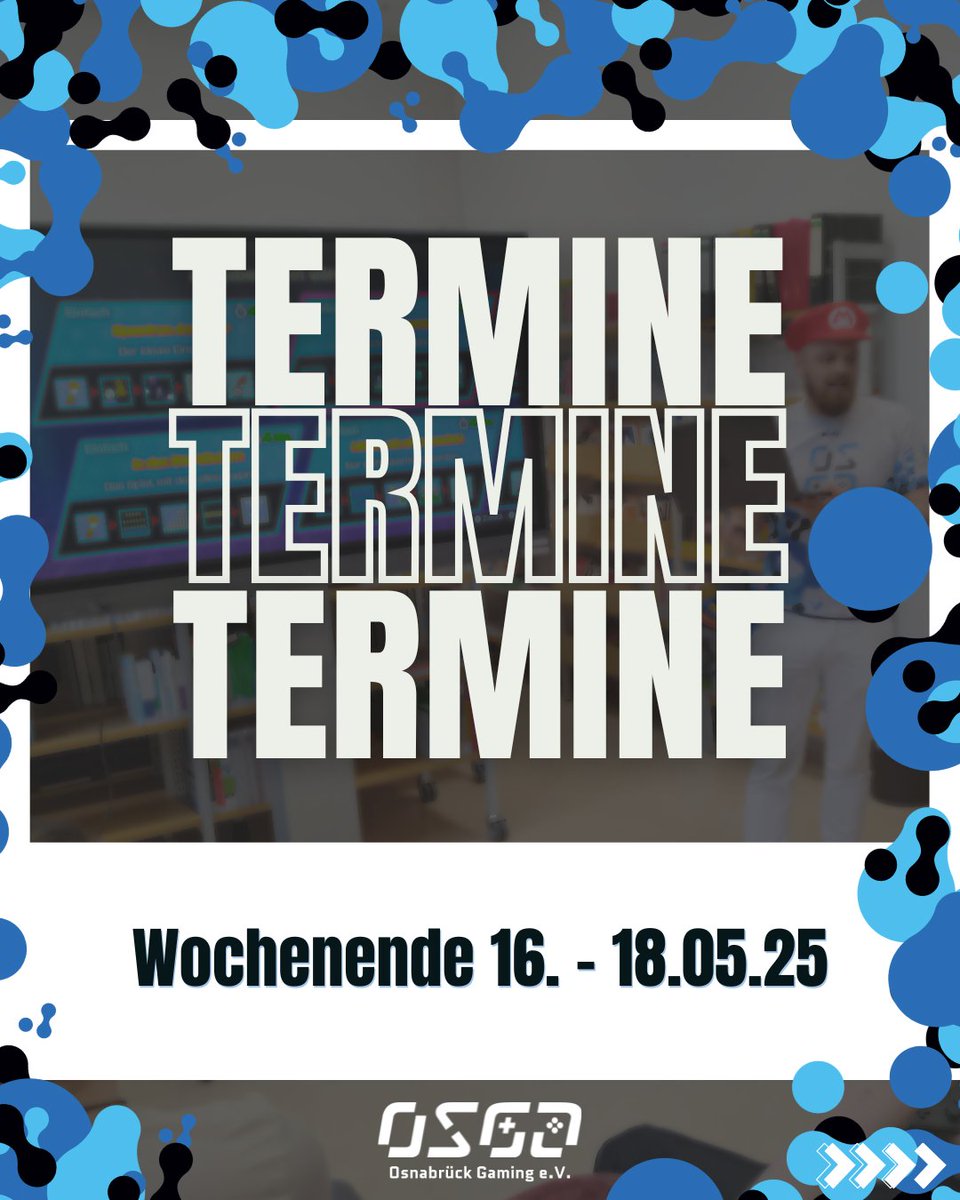 🗓 #OSGG Terminübersicht für das Wochenende!

🔘 Freitag: #Retro #Gaming Treff
⏰ 18-20:30 Uhr in der Stadtbibliothek #Osnabrück

🔘 Samstag: #CosCon
⏰ 10-19 Uhr im Haus der Jugend

🔘 Sonntag: Gründung des #esport Verband #Niedersachsen
⏰ ab 13 Uhr in der <a href="/EsportArcadeDE/">EsportArcade</a>