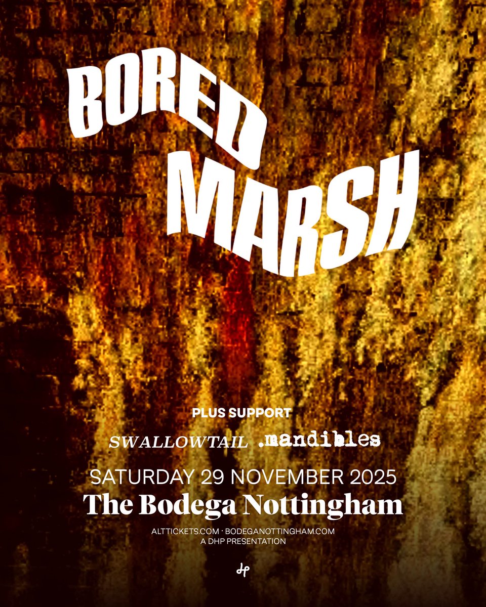 Bored Marsh (@boredmarsh) on Twitter photo Supports Swallowtail and Mandibles announced for November <a href="/bodeganotts/">The Bodega</a> headline. Tickets flying
<a href="/DHPFamily/">DHP Family</a> <a href="/alttickets/">alt. tickets</a>
alttickets.com/bored-marsh-ti… Supports Swallowtail and Mandibles announced for November <a href="/bodeganotts/">The Bodega</a> headline. Tickets flying
<a href="/DHPFamily/">DHP Family</a> <a href="/alttickets/">alt. tickets</a>
alttickets.com/bored-marsh-ti…