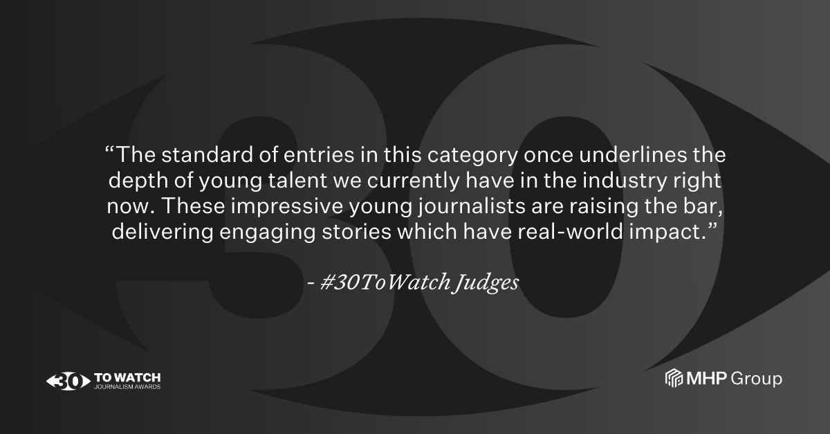 MHP Group (@mhpgroup_) on Twitter photo Congratulations to this year's #30ToWatch Journalism Award winners in the Production category:
🏆<a href="/iona_hampson/">Iona Hampson 🎙💙</a>, <a href="/BBCWorld/">BBC News (World)</a>
🏆<a href="/IzzyLosseff/">Izzy Losseff</a>, <a href="/SkyNews/">Sky News</a>
🏆<a href="/sarahirwilson2/">Sarah Wilson</a>, <a href="/Channel4/">Channel 4</a>
Thanks to our category judges - <a href="/BBCFrediani/">Richard Frediani</a>, <a href="/BBCBreakfast/">BBC Breakfast</a>, <a href="/swhiteheadsky/">sarah whitehead</a>, <a href="/SkyNews/">Sky News</a> and Congratulations to this year's #30ToWatch Journalism Award winners in the Production category:
🏆<a href="/iona_hampson/">Iona Hampson 🎙💙</a>, <a href="/BBCWorld/">BBC News (World)</a>
🏆<a href="/IzzyLosseff/">Izzy Losseff</a>, <a href="/SkyNews/">Sky News</a>
🏆<a href="/sarahirwilson2/">Sarah Wilson</a>, <a href="/Channel4/">Channel 4</a>
Thanks to our category judges - <a href="/BBCFrediani/">Richard Frediani</a>, <a href="/BBCBreakfast/">BBC Breakfast</a>, <a href="/swhiteheadsky/">sarah whitehead</a>, <a href="/SkyNews/">Sky News</a> and