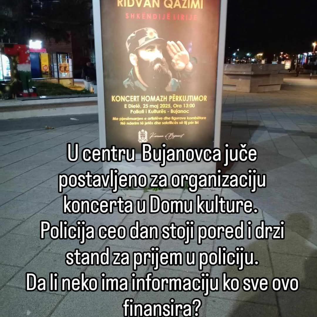 Док српској деци бране да се баве спортом,угњетавају Србе на све могуће начине,овај билборд стоји у центру Бујановца....