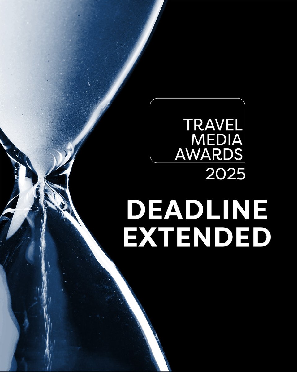 The #TravelMediaAwards2025 deadline has been extended to Friday 23 May at 11:59pm!
Submit work that’s: 
 🔹 Carefully chosen 
 🔹 Contextualised 
 🔹 Rule-aligned 
 🔹 Authentic
Enter for free now: travelmediaawards.com/travelmediaawa…
#TMA25 #TravelJournalism #ContentCreators #TravelMedia