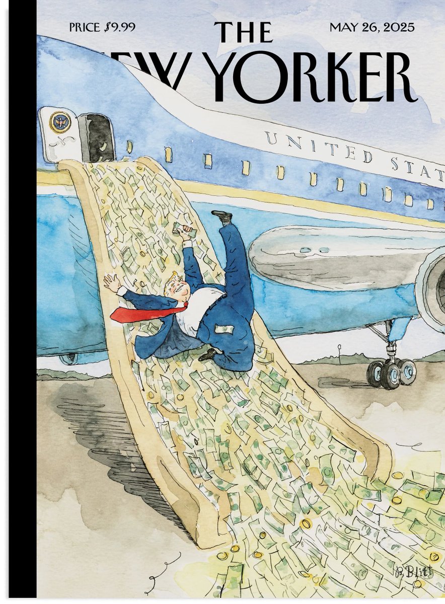 Brian Stelter (@brianstelter) on Twitter photo Next week's cover of The <a href="/NewYorker/">The New Yorker</a>, out this morning, features cartoonist Barry Blitt's take on the Qatari jet controversy Next week's cover of The <a href="/NewYorker/">The New Yorker</a>, out this morning, features cartoonist Barry Blitt's take on the Qatari jet controversy
