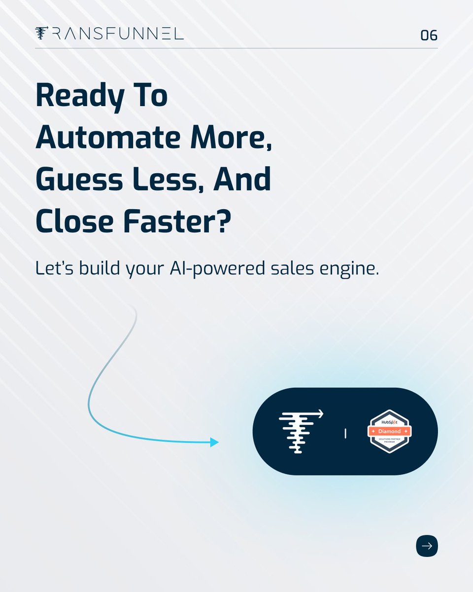 transfunnel's tweet image. At TransFunnel, we don’t just implement HubSpot. We design intelligent sales systems that use automation and AI to shorten cycles, reduce manual work, and improve close rates.
#BreezeAI #AIagents #HubSpotAI #SalesAutomation #AIinSales #B2BSales #SalesProductivity
3/4