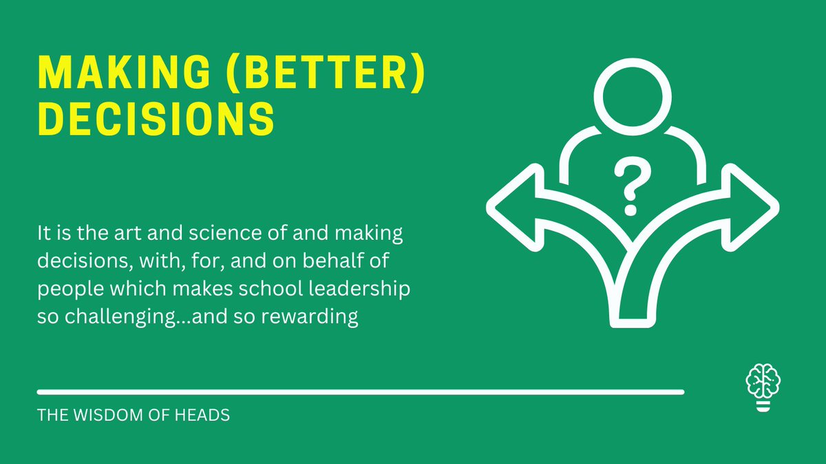 A school is essentially two things: people and decisions. An institution built, literally and figuratively, around its people and the decisions they make.

The people are obvious: students, teachers, support staff, admin staff, parents, governors, and so on.

Some decisions are