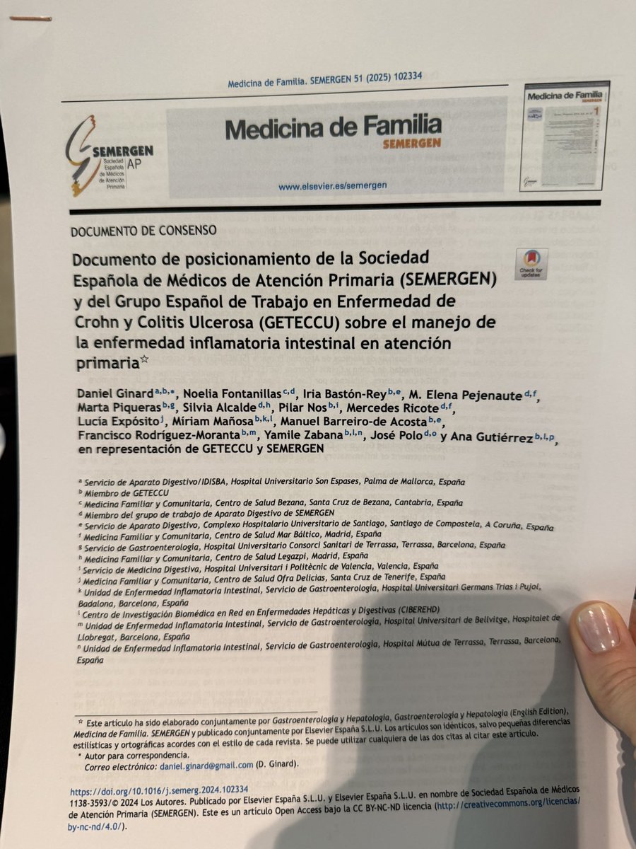Nuevo documento de posicionamiento para el manejo de EII en AP en #jornadasactualizacion25 con grandes ponentes ¡Imprescindible! <a href="/gastroprimaria/">GastroprimariaSemergen</a> <a href="/SEMERGENap/">SEMERGEN | Médicos de AP #SEMERGEN25</a> <a href="/geteccu/">GETECCU</a>