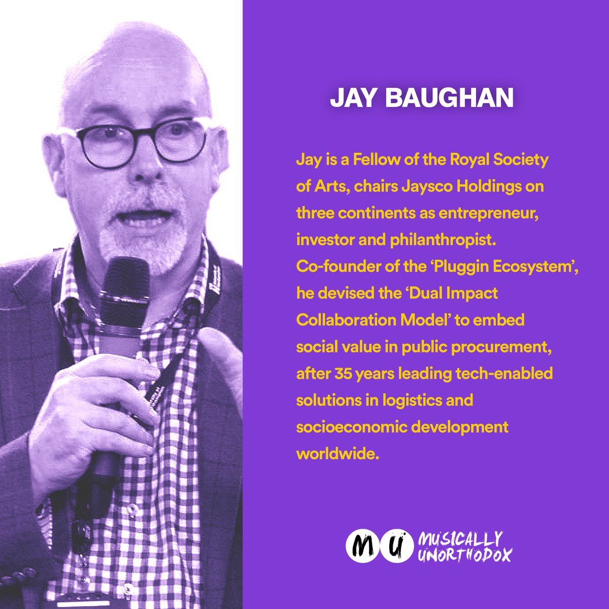 InMusicInMedia's tweet photo. Guest Speaker Jay Baughan FRSA, entrepreneur and co-founder of Pluggin Ecosystem will be at the Musically Unorthodox Conference - Thursday 22 May 2025 - Northampton.

GET YOUR FREE TICKET  https://t.co/axXQRolCAH

#SocialValue #SocialImpact #MusicallyUnorthodox #GetYourTicket https://t.co/uZVUw75QlU