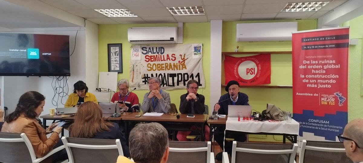 Delegaciones de Argentina, Costa Rica, Chile, Honduras,Ecuador, Brasil,Perú, Colombia, México,Uruguay,Perú, Paraguay,Venezuela,República Saharaui, senadores,diputados, sindicalistas y movimientos sociales se reúnen en Encuentro  en Santiago de Chile. americalatinasintlc.org/2025/05/14/de-…