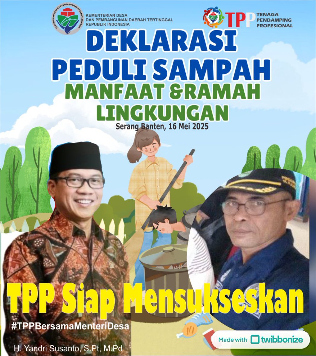 Budi Paparrazzi (@budi_paparrazzi) on Twitter photo #TPPBersamaMenteriDesa
Deklarasi gerakan desa peduli sampah
#TPPBersamaMenteriDesa
<a href="/prabowo/">Prabowo Subianto</a>
<a href="/YandriSusanto27/">Yandri Susanto</a>
<a href="/ArizaPatria/">Ariza Patria</a>
<a href="/taufikmadjid71/">IG : taufik.madjid</a>
<a href="/kemendespdt/">#BangunDesaBangunIndonesia</a>
<a href="/bpsdmkemendesa/">Bpsdm Kemendesa</a> #TPPBersamaMenteriDesa
Deklarasi gerakan desa peduli sampah
#TPPBersamaMenteriDesa
<a href="/prabowo/">Prabowo Subianto</a>
<a href="/YandriSusanto27/">Yandri Susanto</a>
<a href="/ArizaPatria/">Ariza Patria</a>
<a href="/taufikmadjid71/">IG : taufik.madjid</a>
<a href="/kemendespdt/">#BangunDesaBangunIndonesia</a>
<a href="/bpsdmkemendesa/">Bpsdm Kemendesa</a>