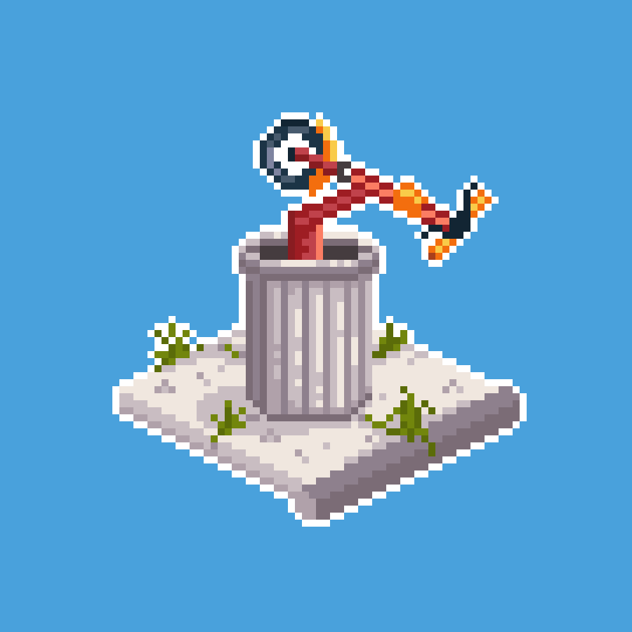 GentFish's tweet image. Yesterday I saw someone trying to dump a rented electric scooter. There was no way they could do it unnoticed. That moment ended up inspiring a piece of pixel art.
#pixelart #ドット絵