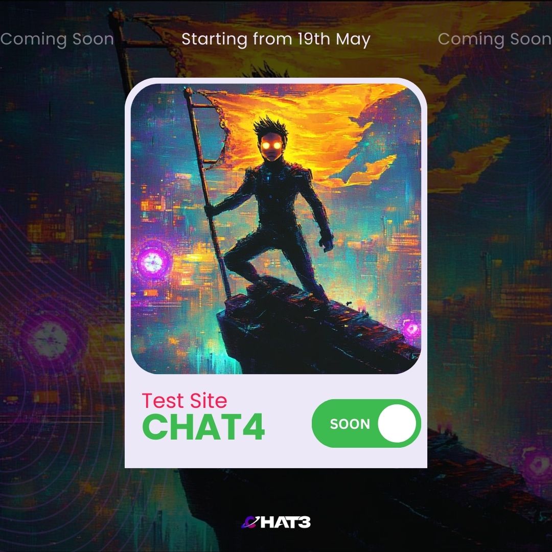 🚀 CHAT4 is coming in HOT — and the test site is about to go LIVE 

We’re leveling up, and we need our Chat3 fam riding with us on 19 May  💜

Let’s make history again 🔥 BOOMSHAKALAKA