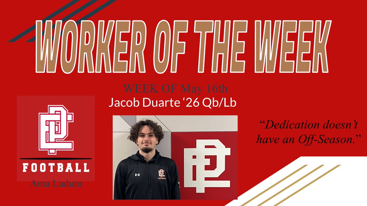 Congratulations to Jacob Duarte '26 for being named for the second time,  our “Worker Of The Week” for the week of May 16th. His leadership, hard work, and commitment to make those around him better has not gone unnoticed.
#RollTownies #AmaLudum