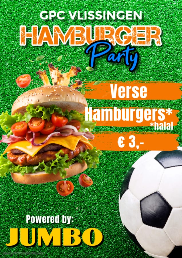 Kom morgen tijdens de laatste thuiswedstrijd van GPC 1 een lekkere verse hamburger eten van de bbq!