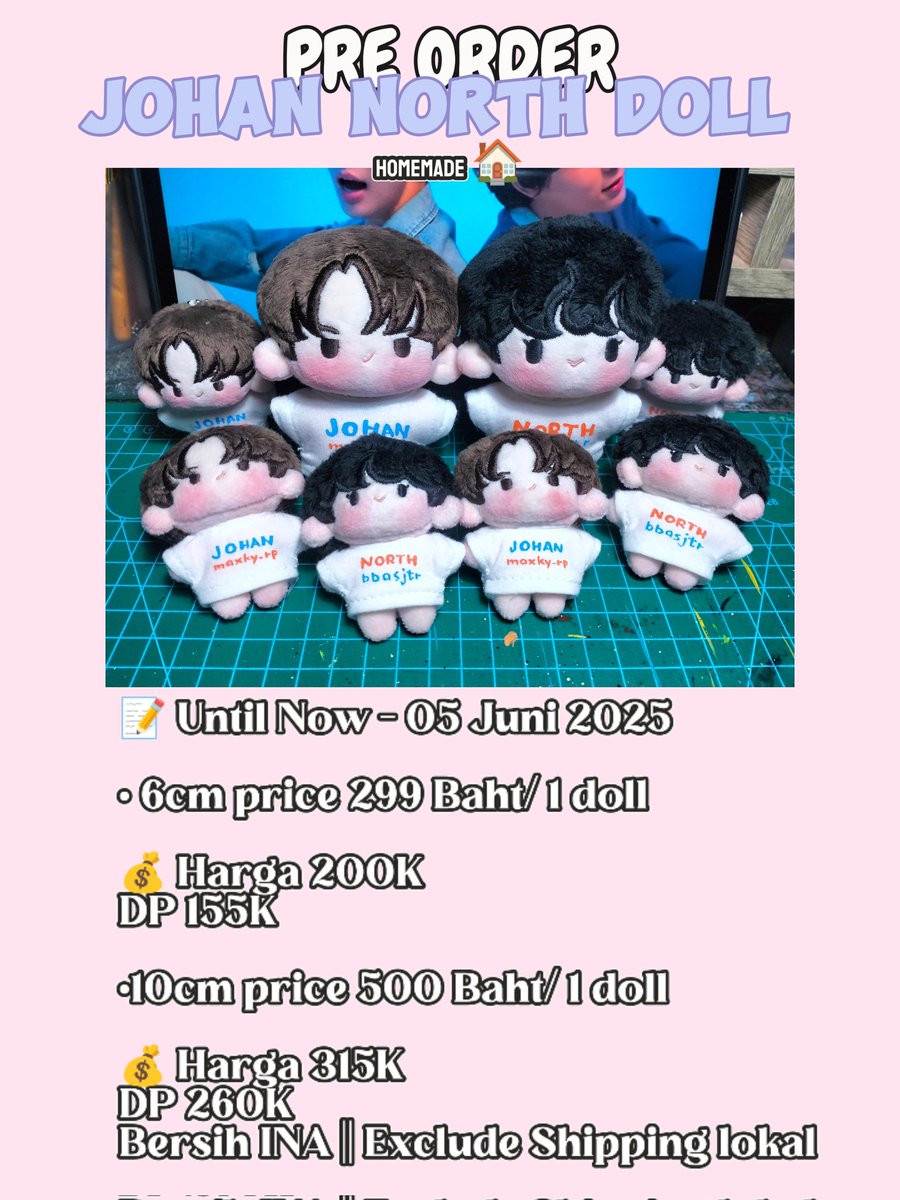 maakjtr's tweet photo. 📣PRE ORDER JOHANNORTH DOLL ( HOMEMADE 🏠)

Info lebih lanjut DM me 

NB : √1 doll pengerjaan 1-2 hari
√Sudah full booked s/d October, jadi A² Corner dapat antrian di 20 Oktober 2025. 

( untuk yang kesabaran seluas samudera saja 🤭😭) 
#6CODE
#แม็กกี้บาส https://t.co/gbQCaVizVE