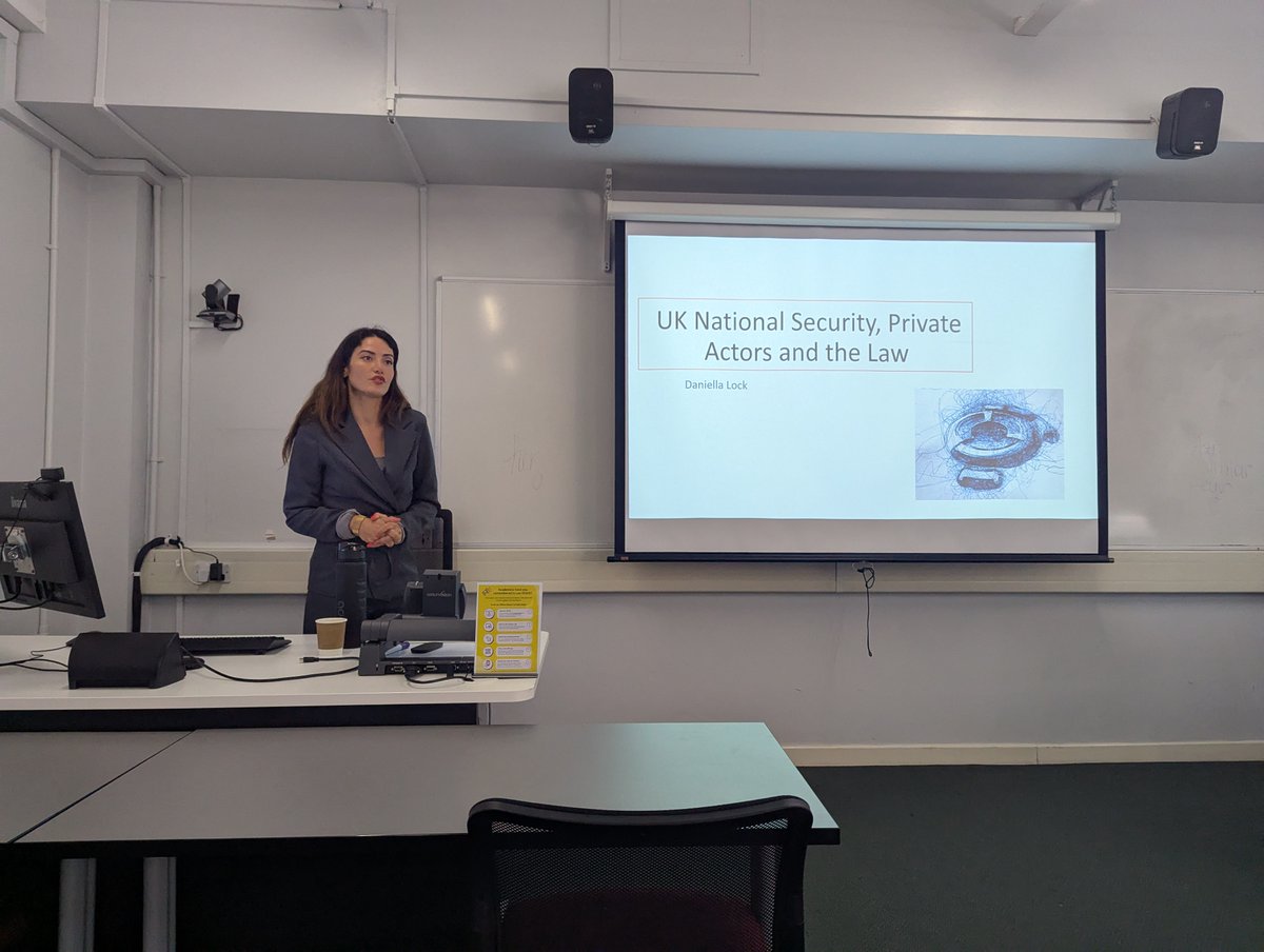 For the final ManReg Public Law Seminar Series event of the academic year, we welcomed Dr Daniella Lock (KCL) to Manchester, where she delivered a captivating and insightful talk on “UK National Security, Private Actors and the Law”.