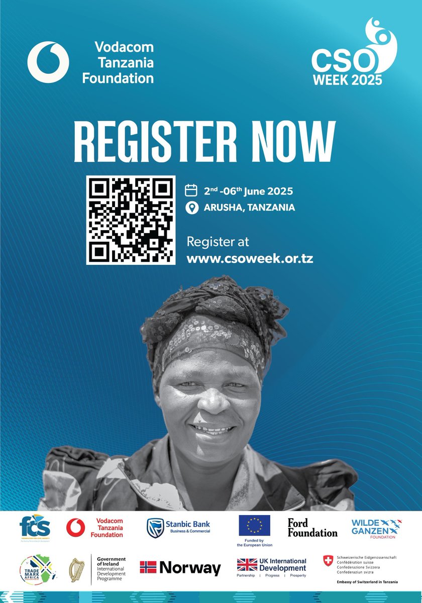 FCSTZ's tweet photo. Registration is OPEN!
Join us for #CSOWeek2025, happening from 2nd–6th June 2025 at Mt. Meru Hotel, Arusha — under the theme: #PathwaysToProgress.

🔗 Register now → https://t.co/RtaWgRcbvG

#CSOWeek2025 #PathwaysToProgress 

@Twaweza_NiSisi @InstituteWajibu @tanzania_bora @LSFTanzania @CSOWeek @HakiElimu @Plan_tanzania @humanrightstz @bbcmediaaction @worldvisiontz @TradeMarkAfrica @vodacomtzfound @StanbicBankTZ