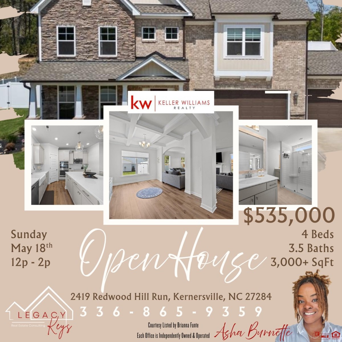 LegacyKeys_'s tweet image. Embrace the beauty of this stunning home in Kernersville. This home includes 9ft ceilings, a coffee bar, wine chiller, patio, pergola, 3-stall garage, vinyl privacy fencing, and more!
#OpenHouse #HomesForSale #Kernersville #Home #HomeGoals #DreamHome #HomeTours #Realtor #NCHomes