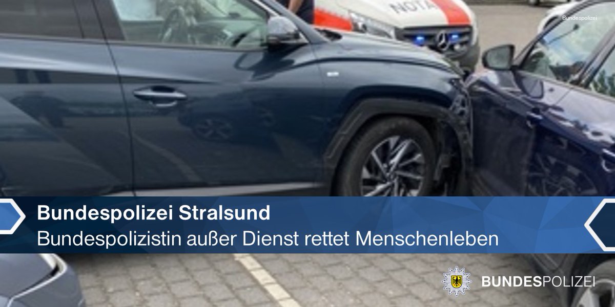 Heldentaten des Alltags! Gestern retteten eine Bundespolizistin, sowie ein syrischer und ein polnischer Staatsbürger einem 73-jährigen Autofahrer nach einem Verkehrsunfall  in #Stralsund das Leben! #HeldendesAlltags #Zivilcourage #Teamarbeit

Mehr ➡️ presseportal.de/blaulicht/pm/7…