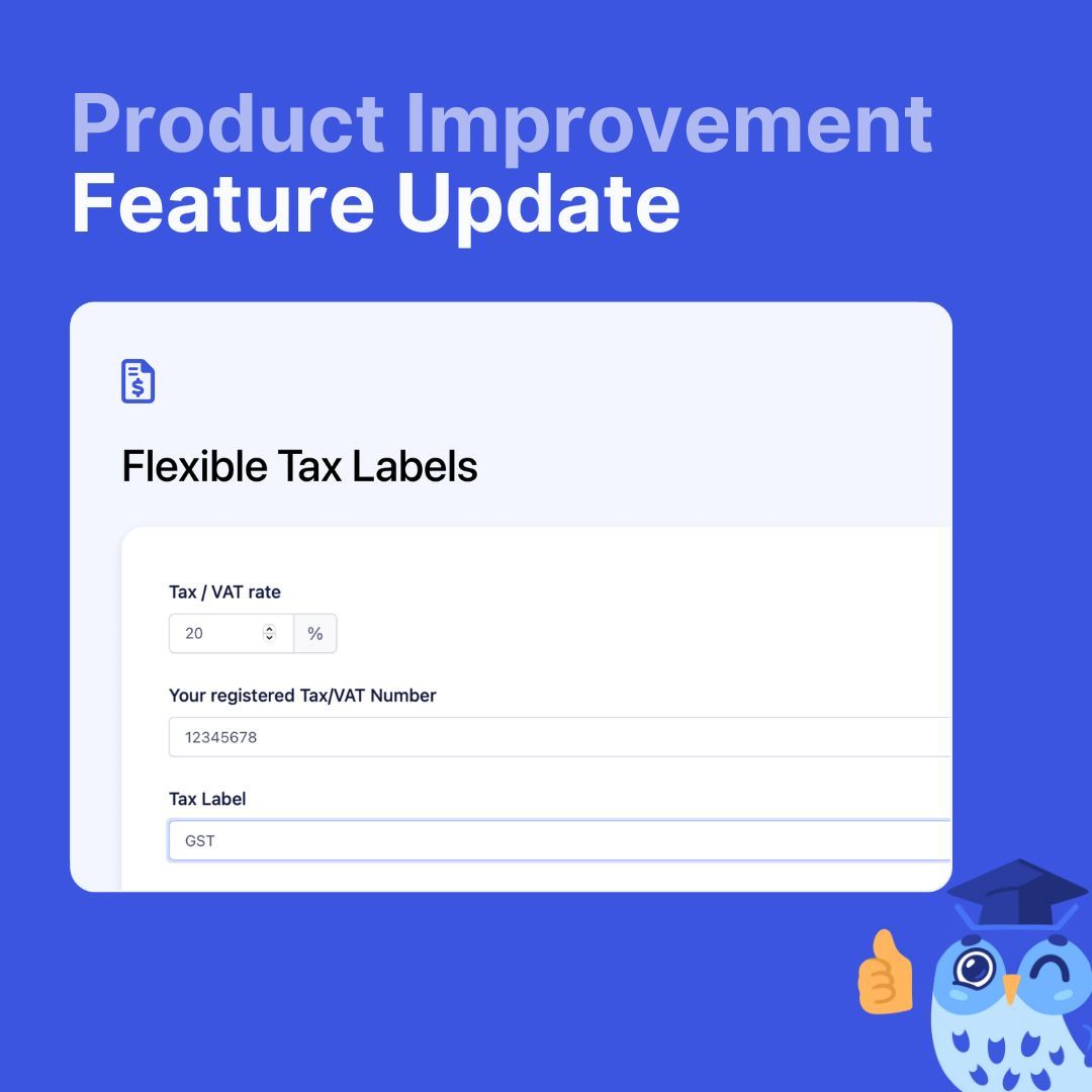 cademy__'s tweet photo. Selling courses internationally? You can now set your preferred tax label - VAT, GST, TVA, or anything else — to match local expectations. #Cademy #ProductUpdate #CourseCreators #EdTech #Payments  #CourseSales https://t.co/DNO2E4ljLi