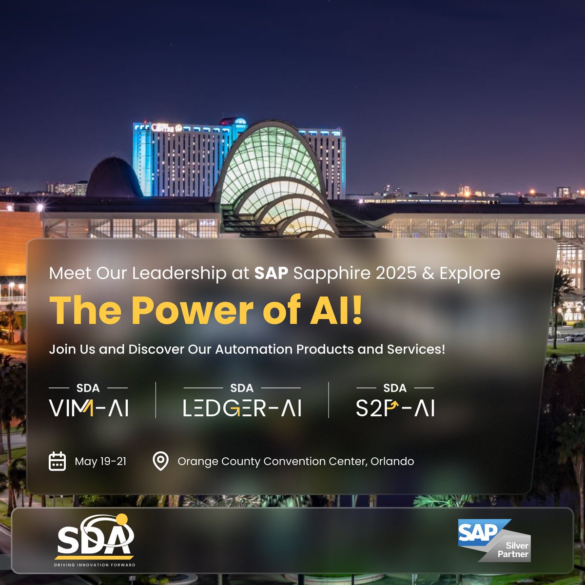 Join Us at Sapphire 2025!

📅 May 19
⌚ 7:30 - 10:30
📍 The Main Event, Point Orlando. 9101 International Drive, Suite 1032, Orlando, FL 32819 
🔗 Registration:  form.jotform.com/250916845563263

📅 May 20
📍 Café Tu Tu Tango
🔗Registration: docs.google.com/forms/d/1S0Xef…