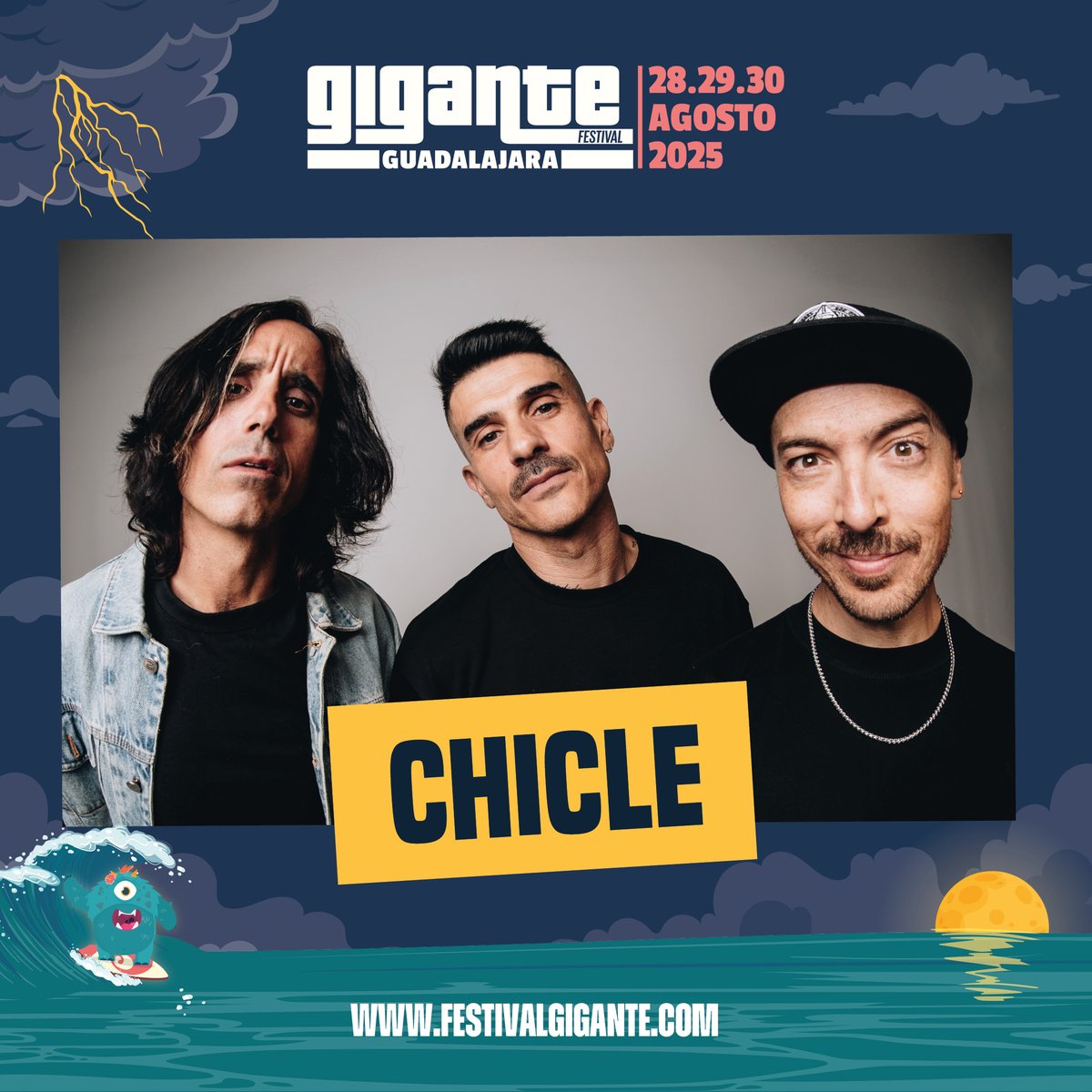 💥 Confirmamos: con Chicle no se masca la moderación, ¡se grita a todo volumen! Art-rock con actitud, riffs con flow y un chute de energía que pega más que un refresco en agosto.

🎟️ Compra tu abono y vente a saltar con nosotros.

#FestivalGigante #Gigante2025 #Guadalajara