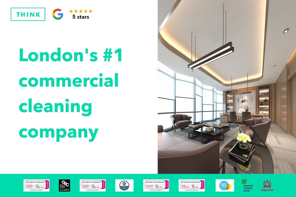 We are London’s most trusted commercial cleaning company because we do what we say we’re going to do.

 ✔️ First deep clean free
 ✔️ ISO-certified
 ✔️ 5-star rated

Contact us today to find out more: ow.ly/hq4950VRCEw

#officecleaning #retailcleaning