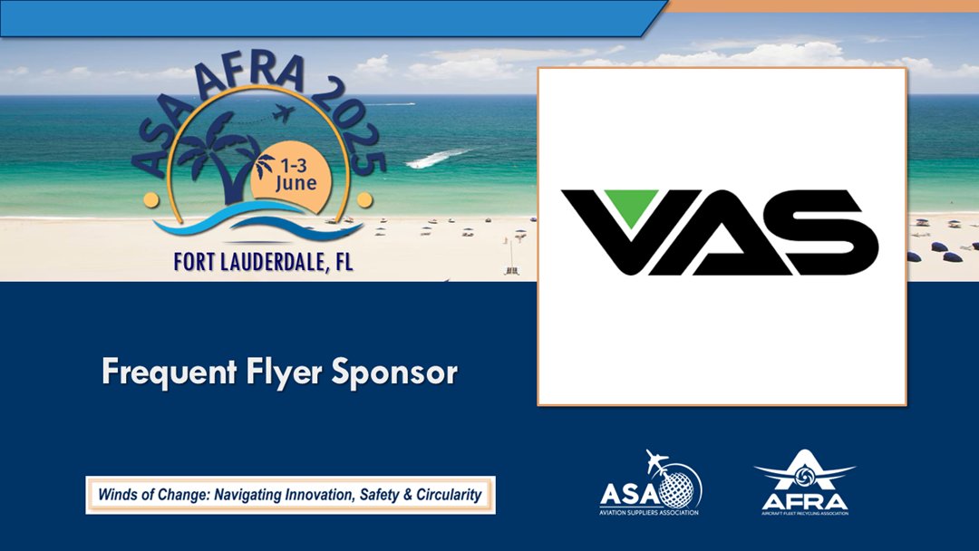 aviationsupp's tweet image. @VAS Aero Services  takes flight again as a #FrequentFlyerSponsor at #ASAAFRA2025! 🛫 #ASAMember #AFRAMember #ASA100 #BMPDisassembly #AFRAdisassembly #APU #Engines #Leasing, #Distribution, &amp;amp; #Logistics. 🚀🌐🔧📦