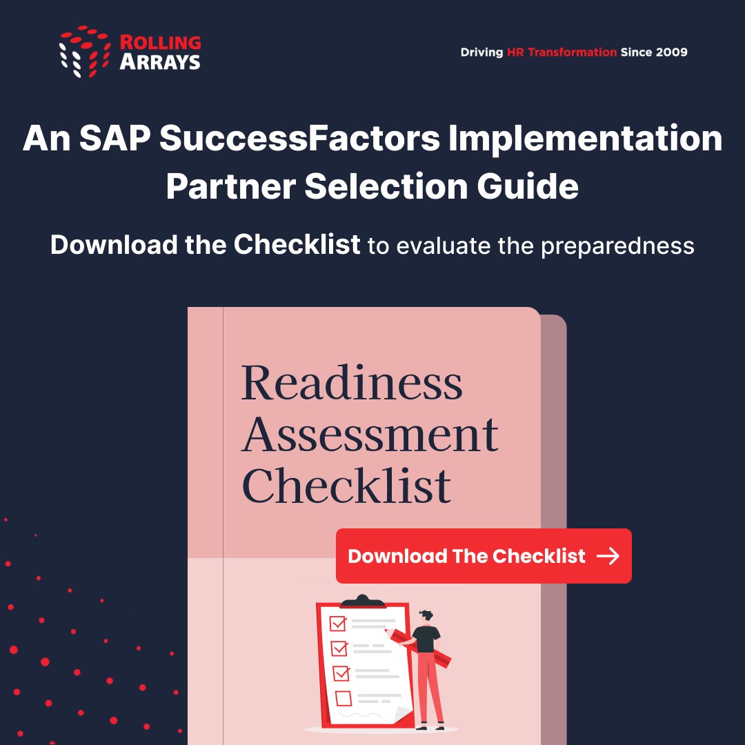 RollingArrays's tweet image. Download The Checklist - rollingarrays.com/whitepapers/an…

Ready to level up your SAP SuccessFactors implementation?

Our latest whitepaper isn&apos;t just insights; it includes a Checklist to evaluate your preparedness!

Download the checklist now!

#SAPSuccessFactors #HRTech #RollingArrays